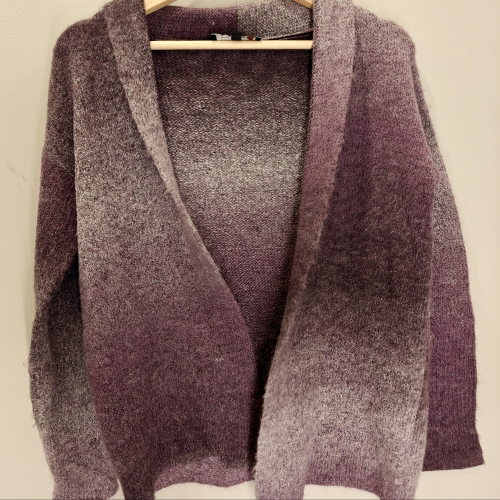 Laura Petites Purple Gradient Women's Sweater Cardigan XS